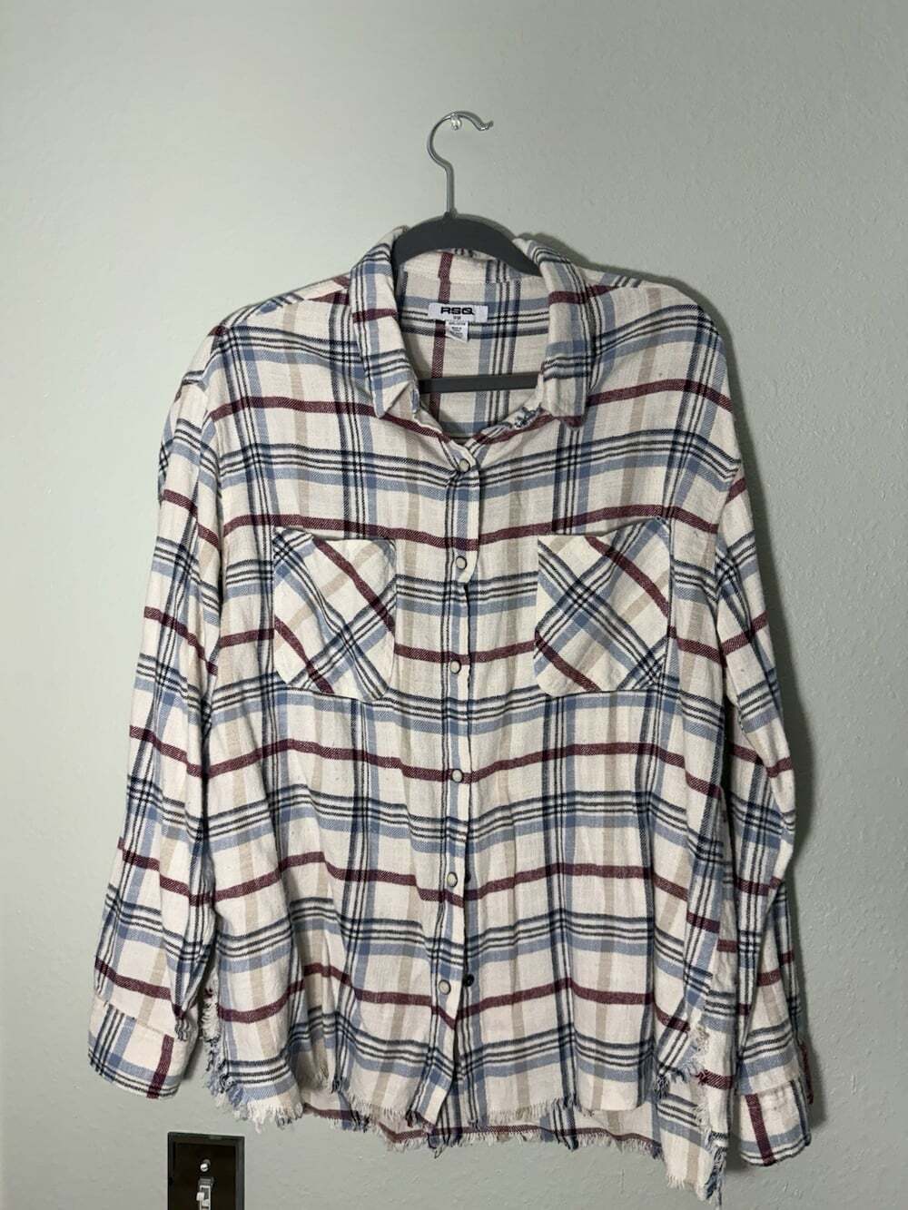 Flannel Patriotic RSQ Women’s Size Large- Red, White And Blue